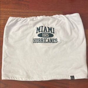 White Miami Hurricanes Tube Top